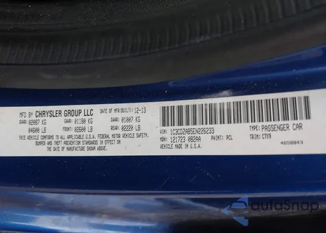 2014 Dodge Avenger Se from USA, damaged, VIN 1C3CDZAB5EN226233